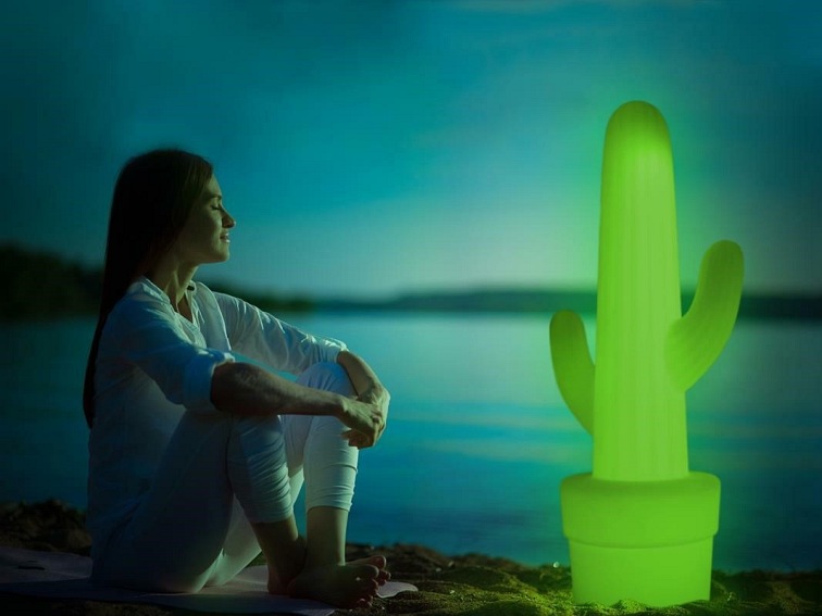 Lampa ogrodowa New Garden Kaktus C  Limonkowa, LED