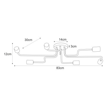 Lampa Sufitowa SKADI K-3890 Czarny