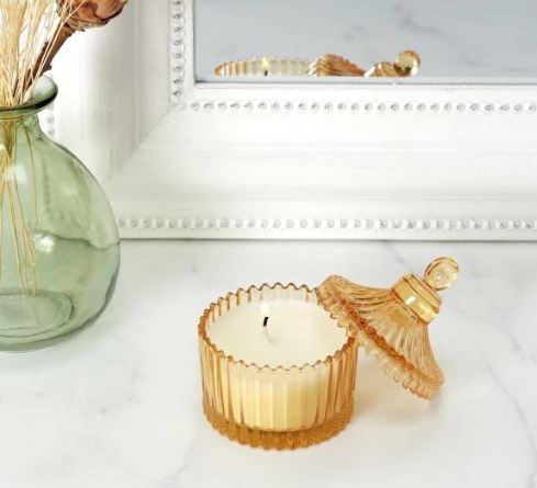 Świeca ze Szkła Bohemskiego Żółta