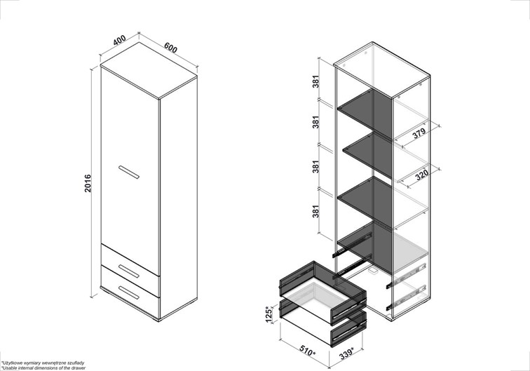 Regał LIMA REG1 Biały