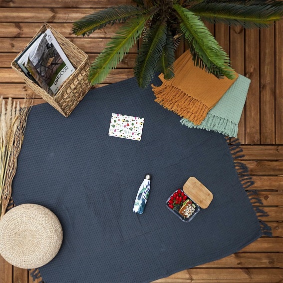 Koc/Pled WAFFLE 130x160 Żółty