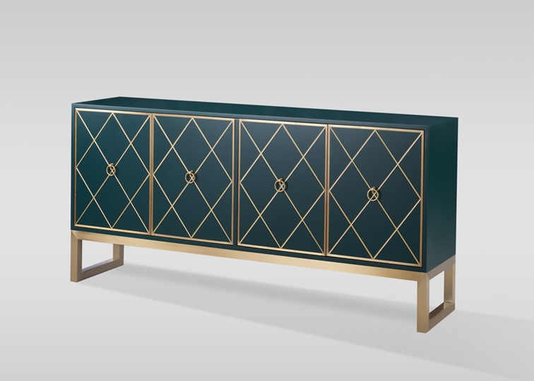 Komoda STILIG ST09 Zielony/Złoty