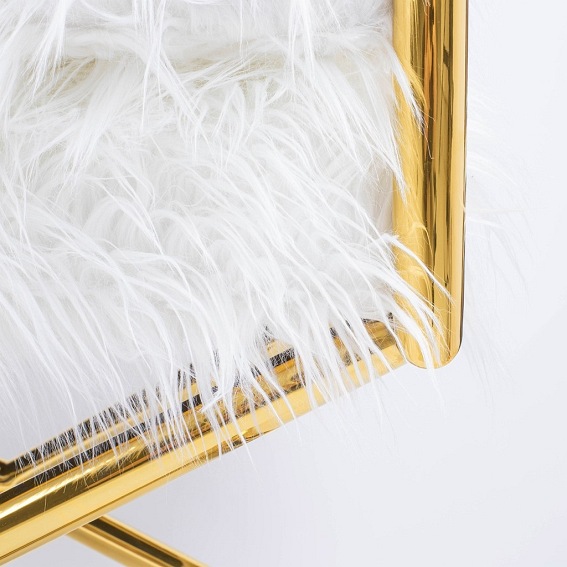 Fotel Mr.Fluffy 70x68x87 Biały/Złoty