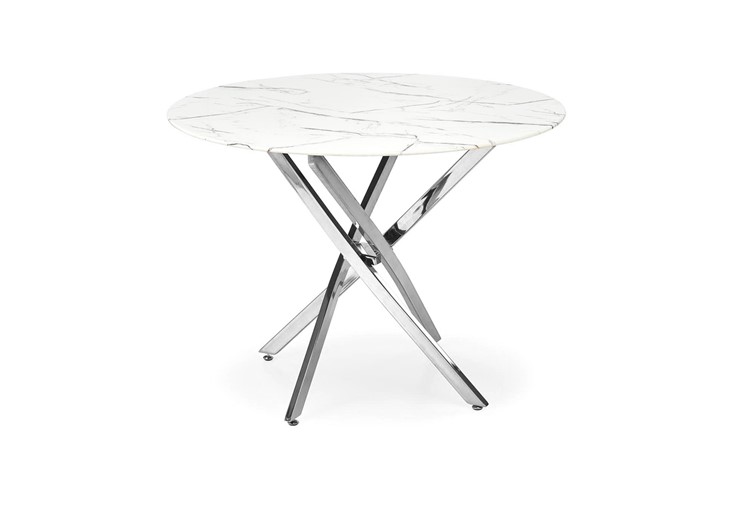 Stół RAYMOND 3 fi100 Srebrny/Biały