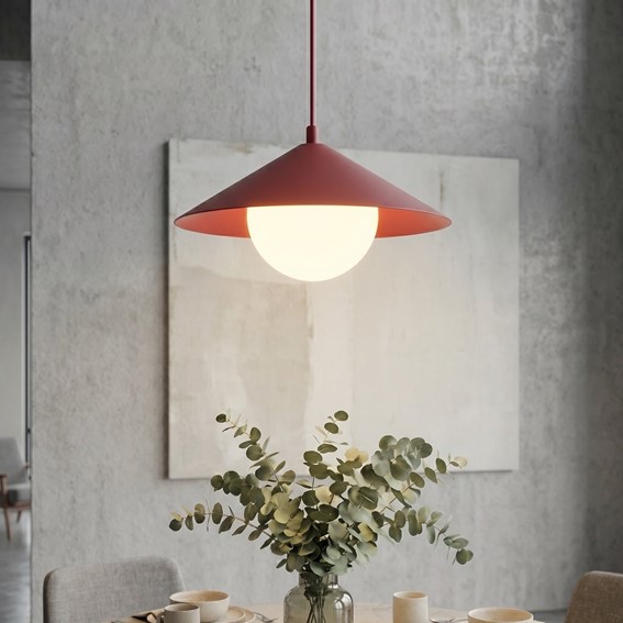 Lampa Wisząca MONO 1S Burgundowy/Opal