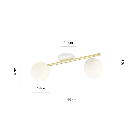 Lampa Sufitowa SPLENDI 2 Biały/Opal