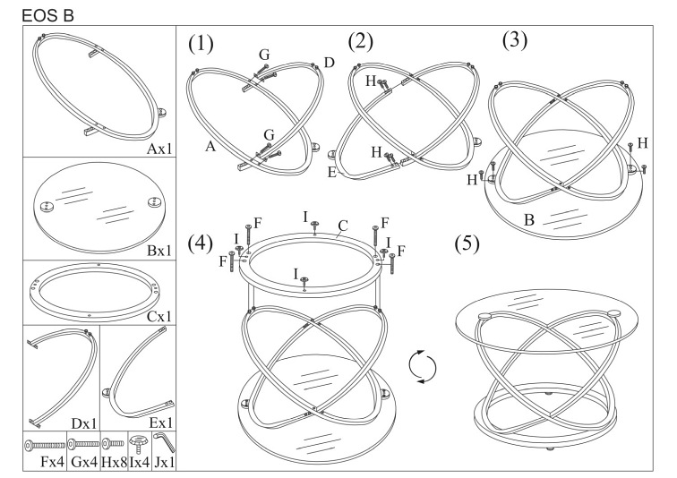 Ława EOS B fi80 Transparentny/Chrom