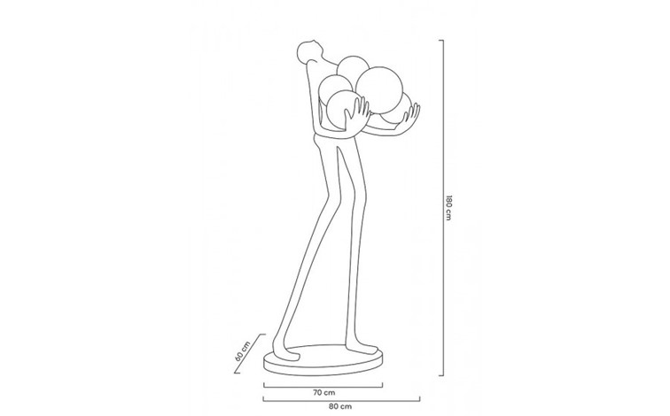 Lampa Podłogowa HUMAN PREMIUM Czarny/Biały