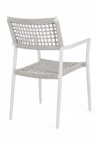 Krzesło Ogrodowe CALETA Biały/Szary