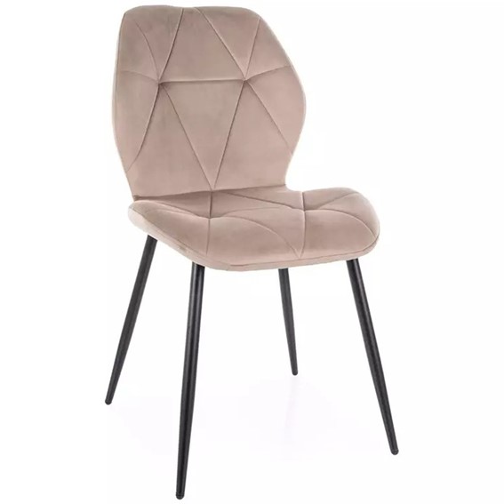 Krzesło RICK Velvet Ciemny Beżowy/Czarny Mat
