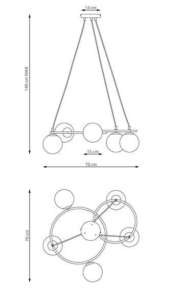 Lampa Wisząca LIBRA 5 MIX Wielokolorowy