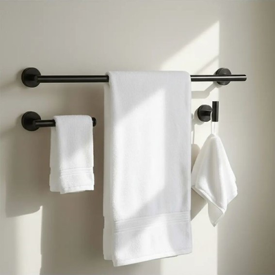 Komplet Wieszaków Łazienkowych ARI Czarny