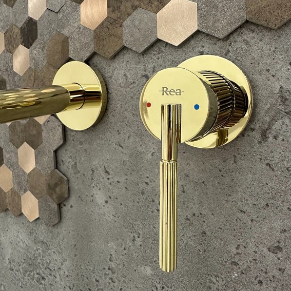 Bateria Umywalkowa Podtynkowa ARGON + Box Złoty