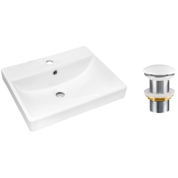 Zestaw Umywalkowy z Korkiem Click-Clack RITA Biały