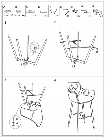 Hoker CHERRY H-1 Velvet 76cm Czarny/Szary