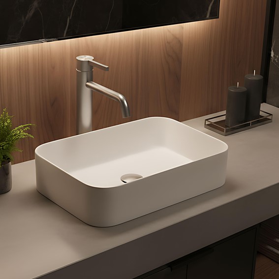 Bateria Umywalkowa Wysoka FOSTER Nikiel Szczotkowany