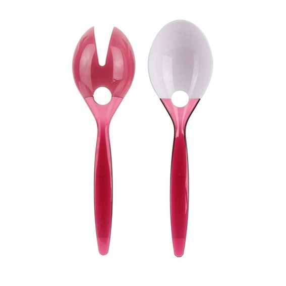 Zestaw Sztućców do Sałatki Czerwony