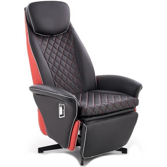 Fotel Wypoczynkowy Camaro 72(146)x77x112(86) Czarny/Czerwony