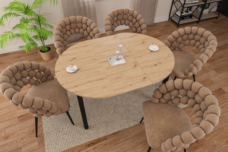 Stół Rozkładany ST5-FX (102-144)x102 Dąb Artisan/Czarny