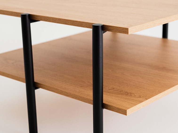 Stół  Kawowy Rave Basic 80x80 Dąb/Czarny