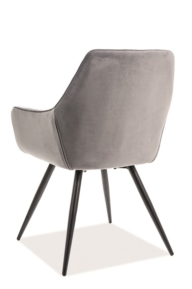 Krzesło LINEA Velvet Czarny/Szary