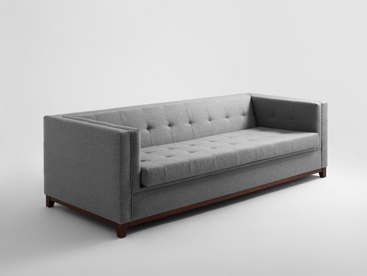 Sofa Rozkładana 3 os. By-Tom 208x85x73 Metaliczny/Orzech