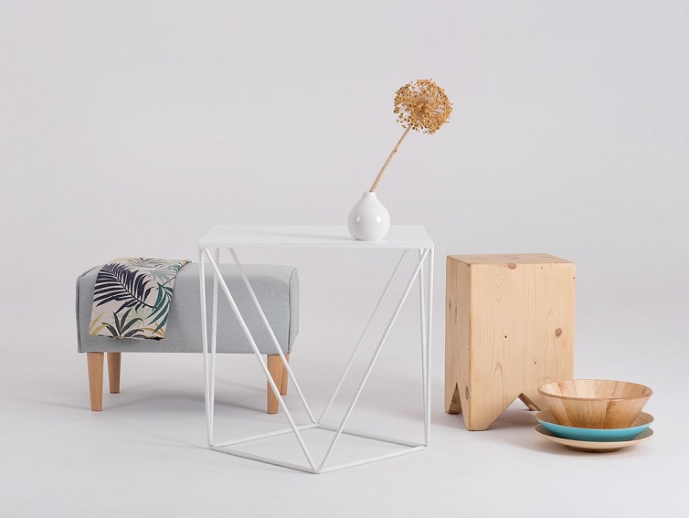 Stolik DARYL METAL 55 Biały