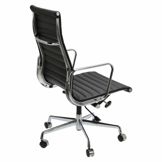 Fotel Biurowy CH1191T Czarna Skóra/Chrom