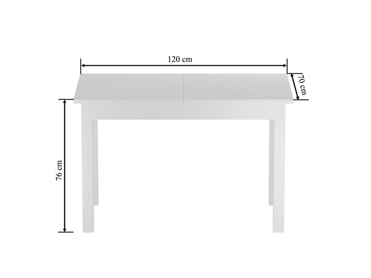 Stół Rozkładany ST2-FX (120-160)x70 Biały