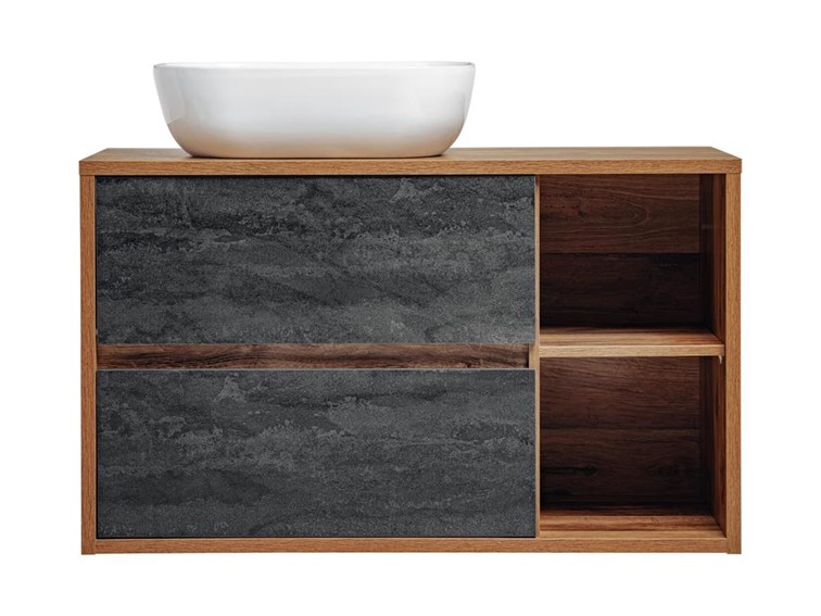 Zestaw HAC B UN. 6254 100cm (Szafka + Umywalka) Beton/Dąb