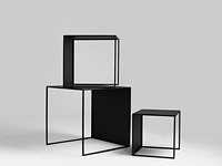 Stół Kawowy Zestaw 2 Wall Trio Metal 35x45x55 Złoty