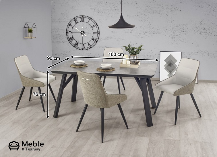 Stół HALIFAX 160X90 Jasny Beton