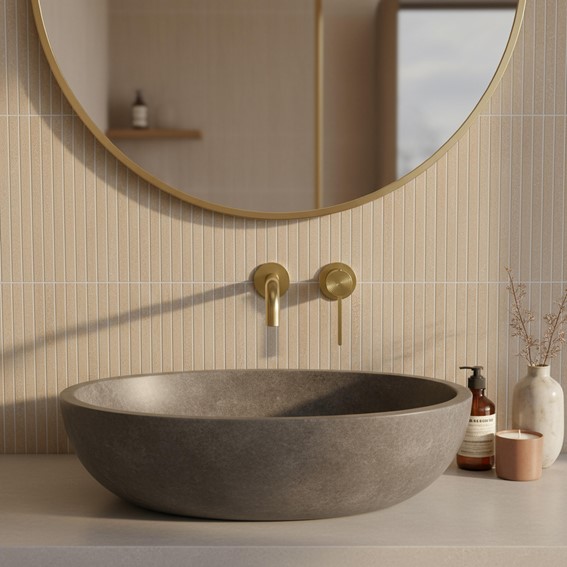 Bateria Podtynkowa FOSTER + BOX Złoty Szczotkowany