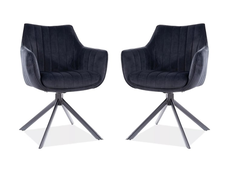Zestaw 2x Krzesło AZALIA Velvet Czarny/Czarny Bluvel 19