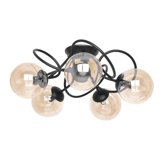 Lampa Sufitowa FLORO K-5127 Czarny/Bursztynowy