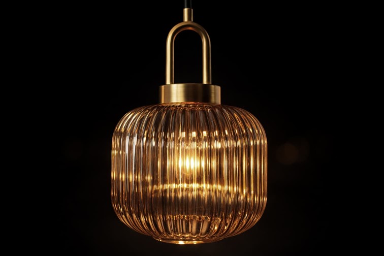 Lampa Wisząca ARIA K-5896 Czarny/Bursztynowy