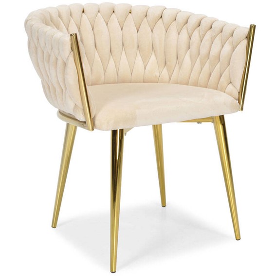 Krzesło ROSA Złoty/Beżowy