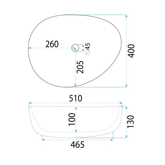 Umywalka Nablatowa VANILA Biały