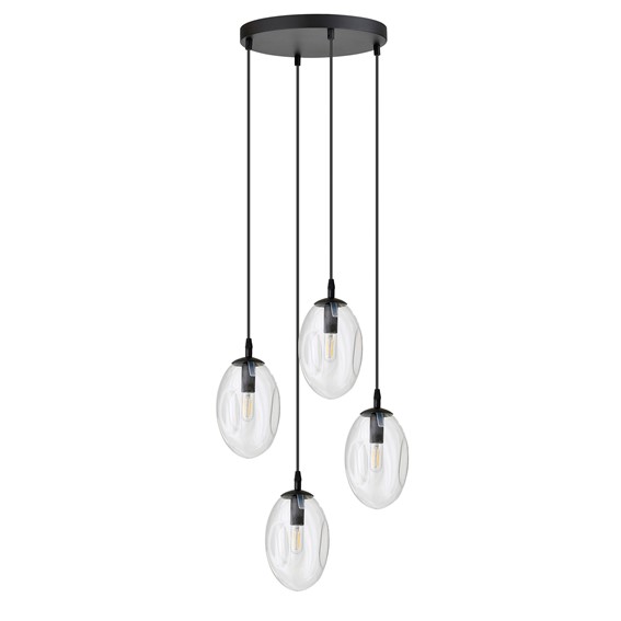 Lampa Wisząca ASTRAL 4 PREMIUM Czarny/Transparentny