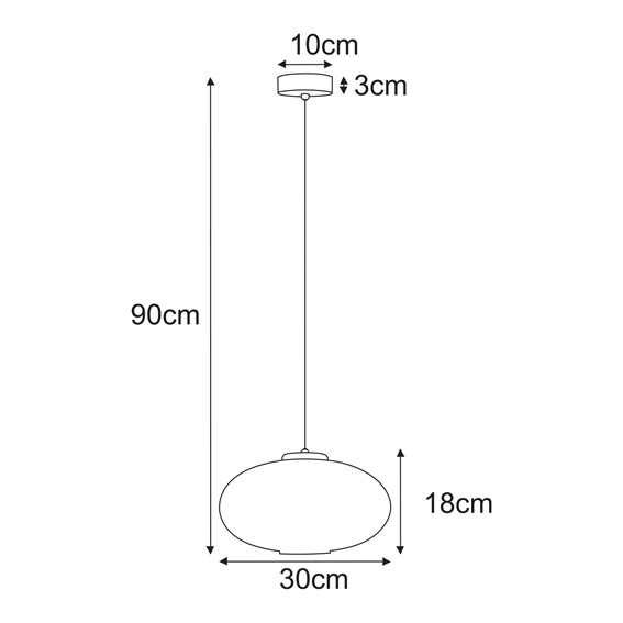 Lampa Wisząca PESO K-5670 Biały/Czarny
