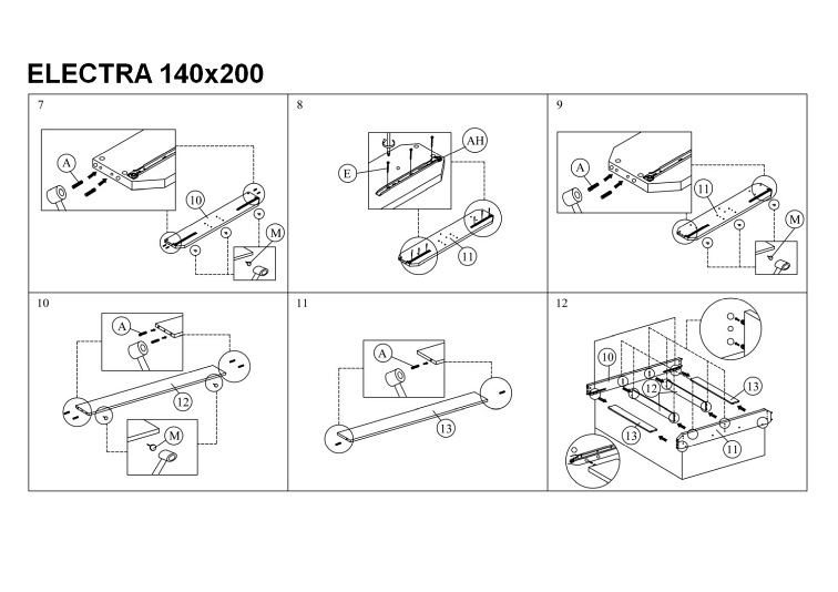 Łóżko ELECTRA 140X200 Szary/Dąb Tap. 76