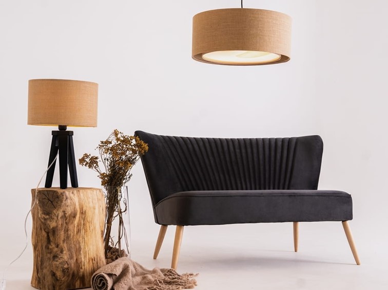 Lampa Wisząca MASALA JUTE COVER 50x20 Czarny