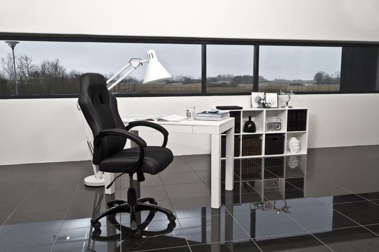 Fotel Biurowy RACE Czarny Czarna Ekoskóra