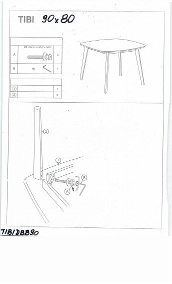 Stół TIBI 90x80 Biały