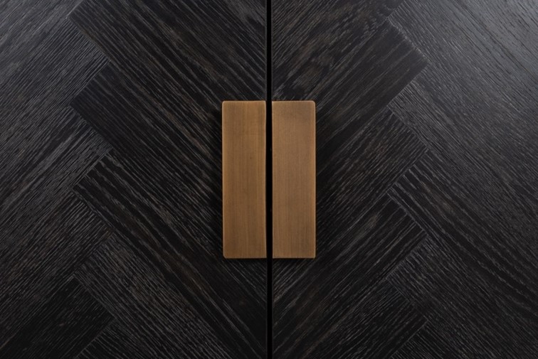 Szafka RTV BLACKBONE BRASS Czarny/Złoty