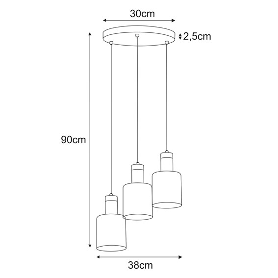 Lampa Wisząca BRUS K-5252 Czarny/Grafitowy