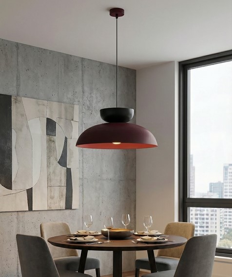 Lampa Wisząca MEGA 1 Czarny/Burgundowy