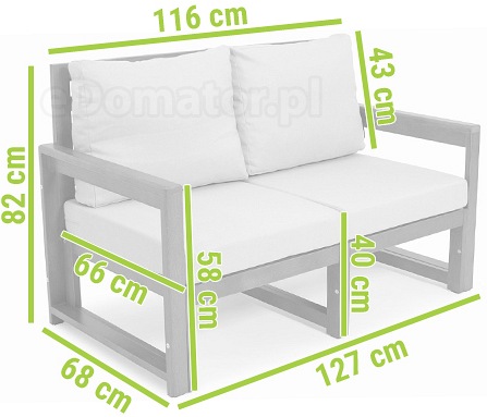Sofa Ogrodowa MALTA 2-Osobowa Brązowy/Grafit