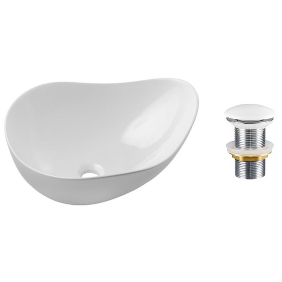 Zestaw Umywalkowy z Korkiem Click-Clack CLOUD Biały