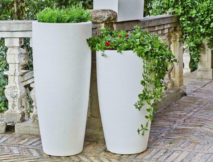 Donica BAMBU 90 BATTERY Biały